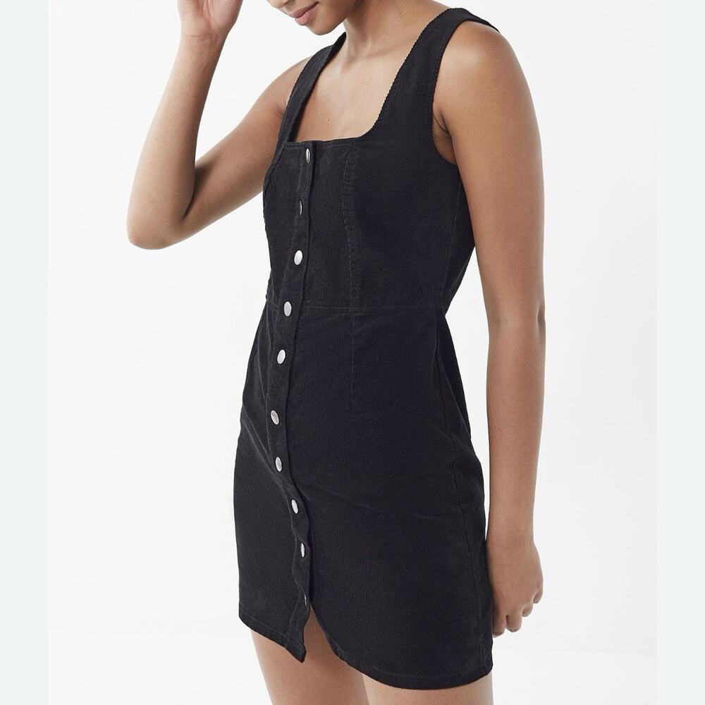 Urban Outfitters Corduroy Jumper Mini Dress Size 0 Sleeveless Black